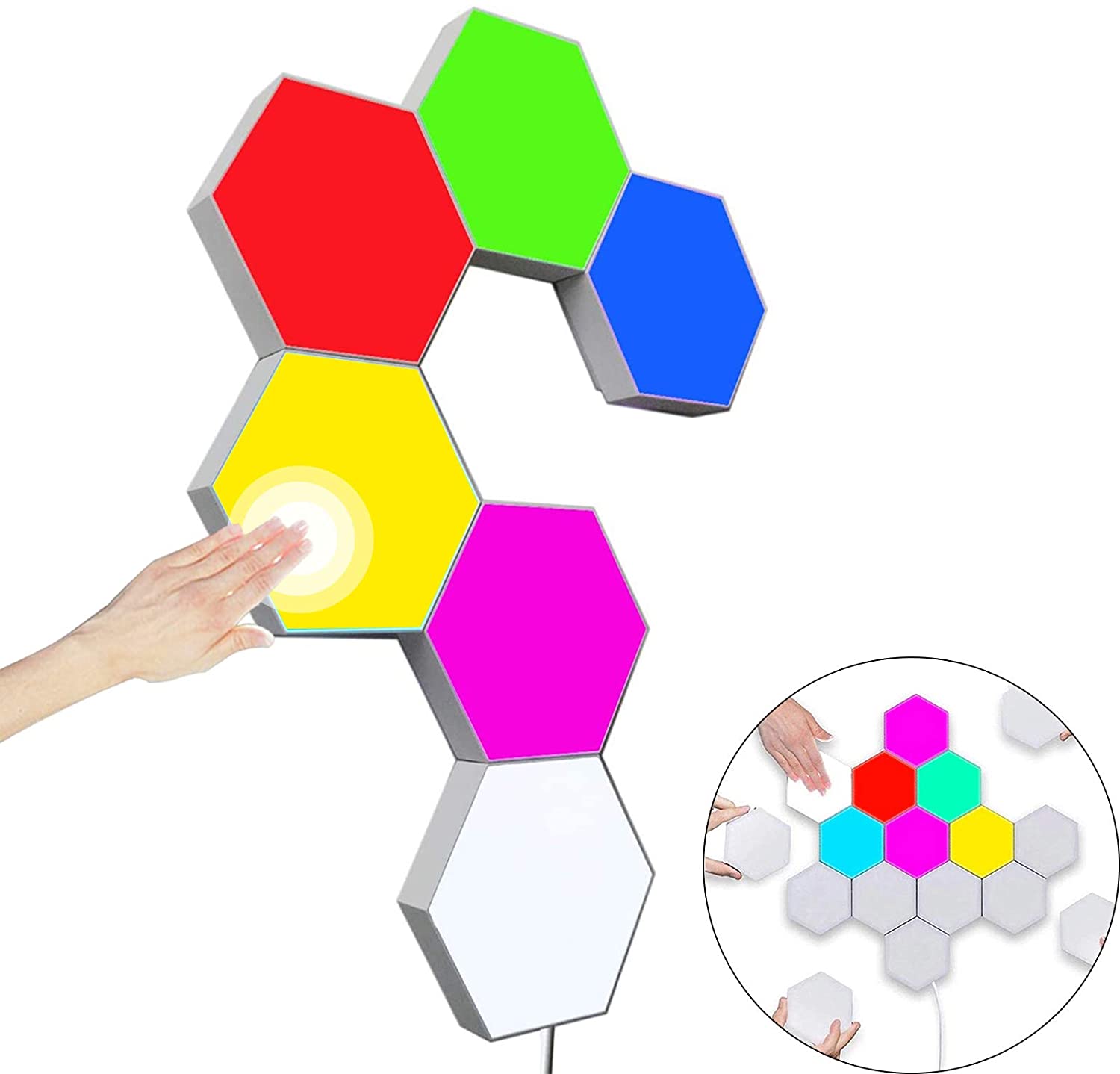 Hexagon Wall Light Multicolored 6 Pieces Hexagon Wall Light Multicolored 6 Pieces